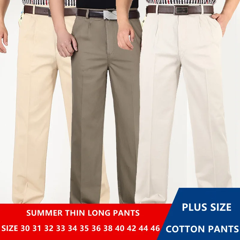 Men Pants Thin Summer Cotton Straight 