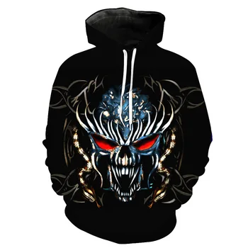 

2019 men's hoodie melts skulls 3D printed casual tops for spring and autumn hipsters