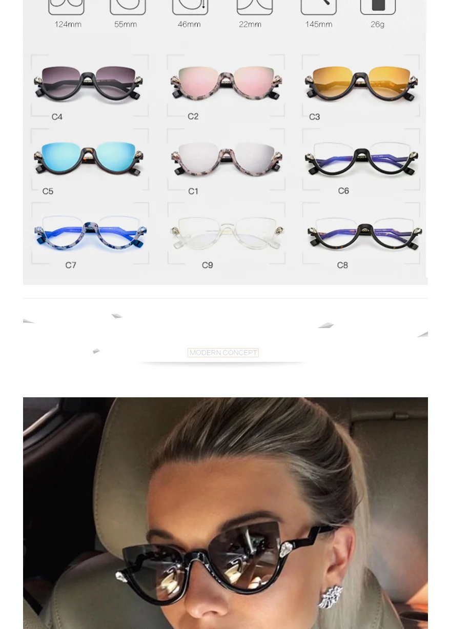 SIMPRECT, кошачий глаз, солнцезащитные очки для женщин, Ретро стиль, полуоправа, зеркальные, UV400, солнцезащитные очки, Роскошные, брендовые, дизайнерские, Lunette De Soleil Femme