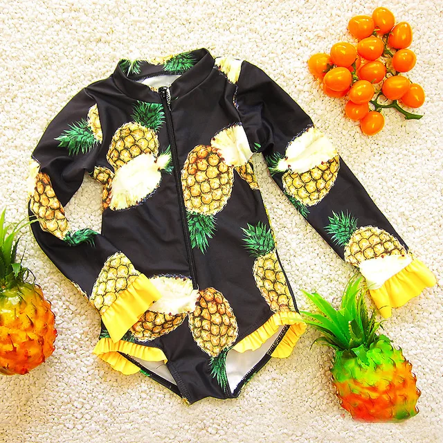 Best Offers Children's Swimwear Sport One Piece Girls Beach Sport Bodysuit Pineapple Print Kid Bathing Suit Girl Monokini Long Sleeve 2-12Y Best Offers Children's Swimwear Sport One Piece Girls Beach Sport Bodysuit Pineapple Print Kid Bathing Suit Girl Monokini Long Sleeve 2-12Y