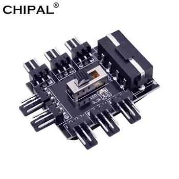 

CHIPAL 10PCS 1 to 8 4Pin Molex Power Fan Hub Multi Way Splitter 3Pin 12V Cooling High Low Speed Controller for PC Computer