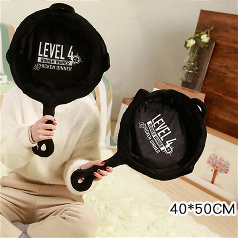 

Simulation Plush Pan Battle royale Game Props Toys For Children Spoof Toy Metal Support Toys for Children Birthday Presents