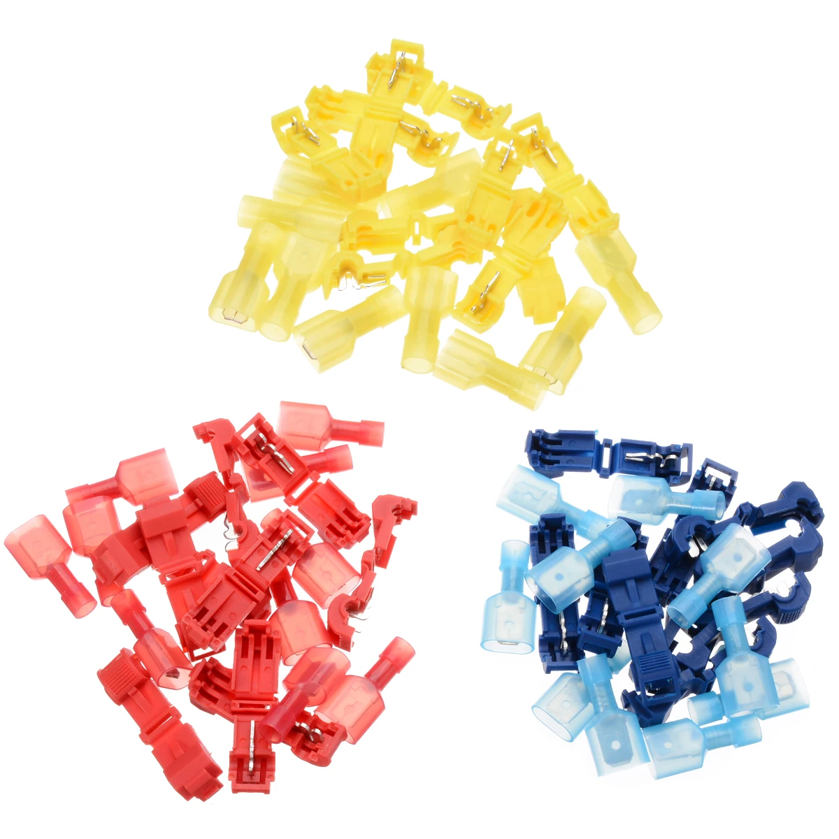 60Pcs Wire Connectors Terminals Connectors&Female Spade Kit Quick Splice Scotch Lock T Tap Wire Joint Crimp Cable Home Auto Tool