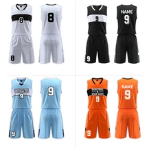 DIY Дети Мужчины баскетбольные майки из Джерси Набор пустой колледж спортивные костюмы дышащие баскетбольные тренировочные майки форма Индивидуальные