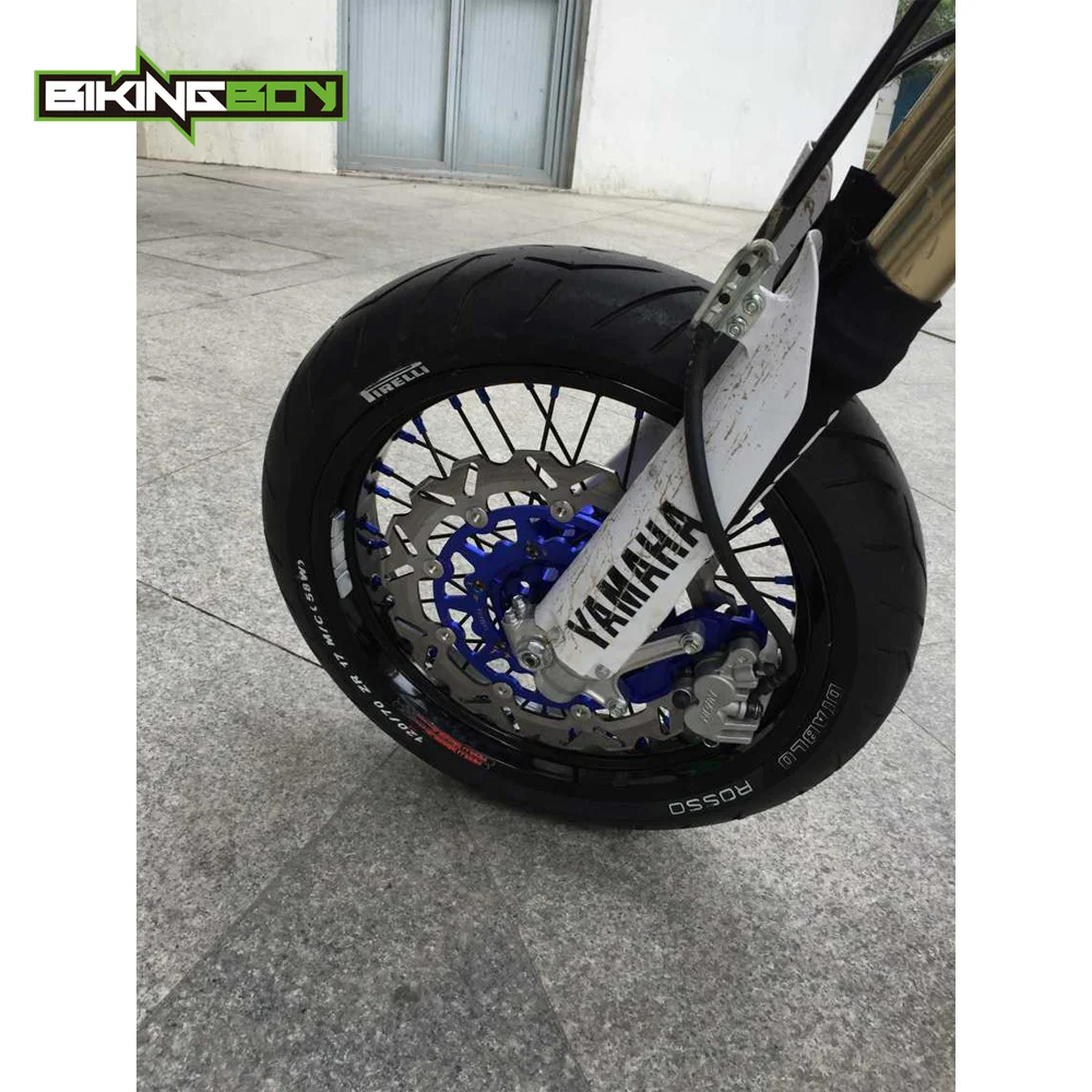 BIKINGBOY 1" x 3,5x4,5 Supermoto для YAMAHA YZ 250 450 F 2009 2010 2011 2012 2013 09-13 синие передние задние колеса диски ступицы наборы