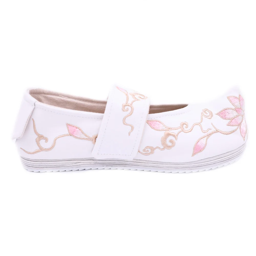 

Women Shoes Chinese National Style Embroidered Shoes Warped-head Dignified&Elegant Melaleuca Flat Cotton Fabric Shoes You Yuan