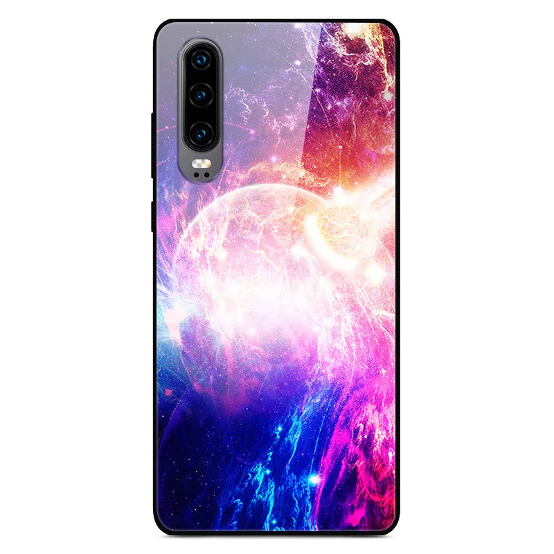 Чехол H для huawei P30, жесткий стеклянный чехол для телефона huawei P30 Pro P30Pro, Мягкий бампер, закаленное P 30, пространство для Huawe P30 - Цвет: 4