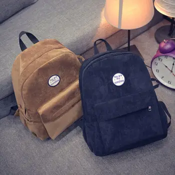 

Vintage Casual Backpack Women Corduroy Travel Bag Fashion Backpack Shoulder Bag Campus School Bags for Teenage Girls