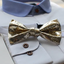 Новинка мужской или женский галстук-бабочка-белый золотой цвет