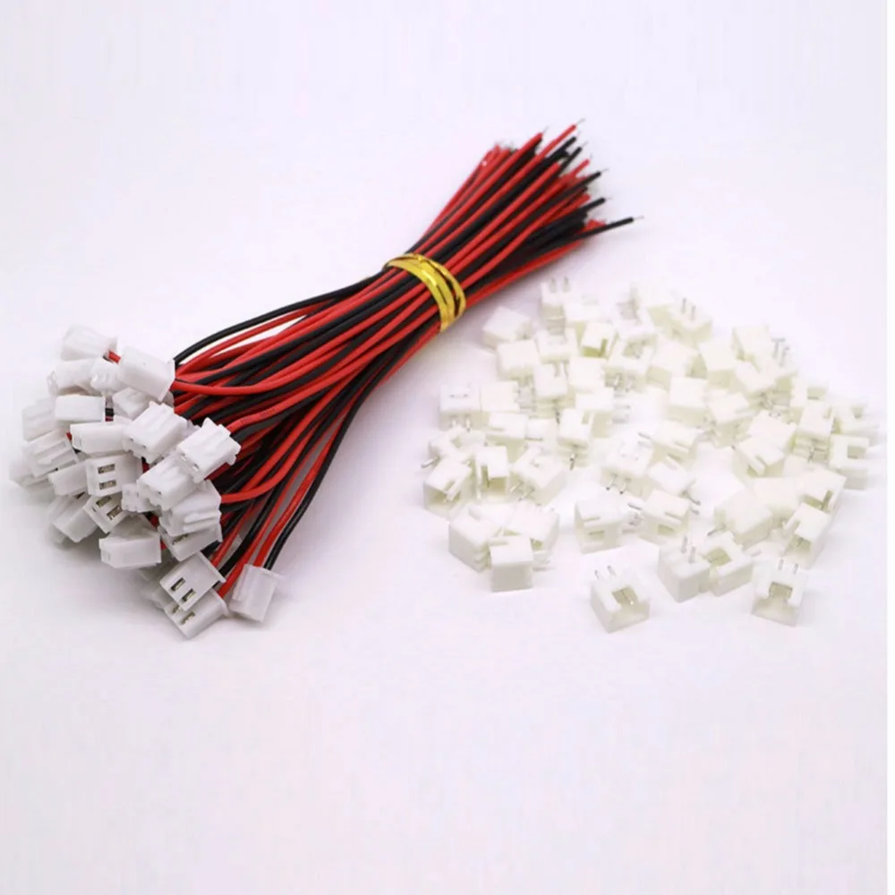 

New 20 Sets 2 Wires Battery Plug Connector JST XH 2.5-2 Pin Battery Connector Plug Female & Male With 120MM Wire #228793