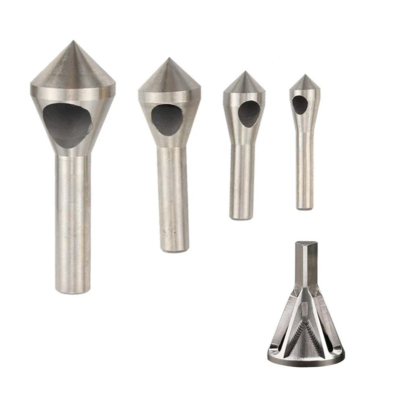 Silver 2Pcs Deburring External Chamfer Tool Stainless Steel Deburring Drill Bit Remove Burr Quickly Repairs Damaged Bolts Fits for 8-32 Bolts 