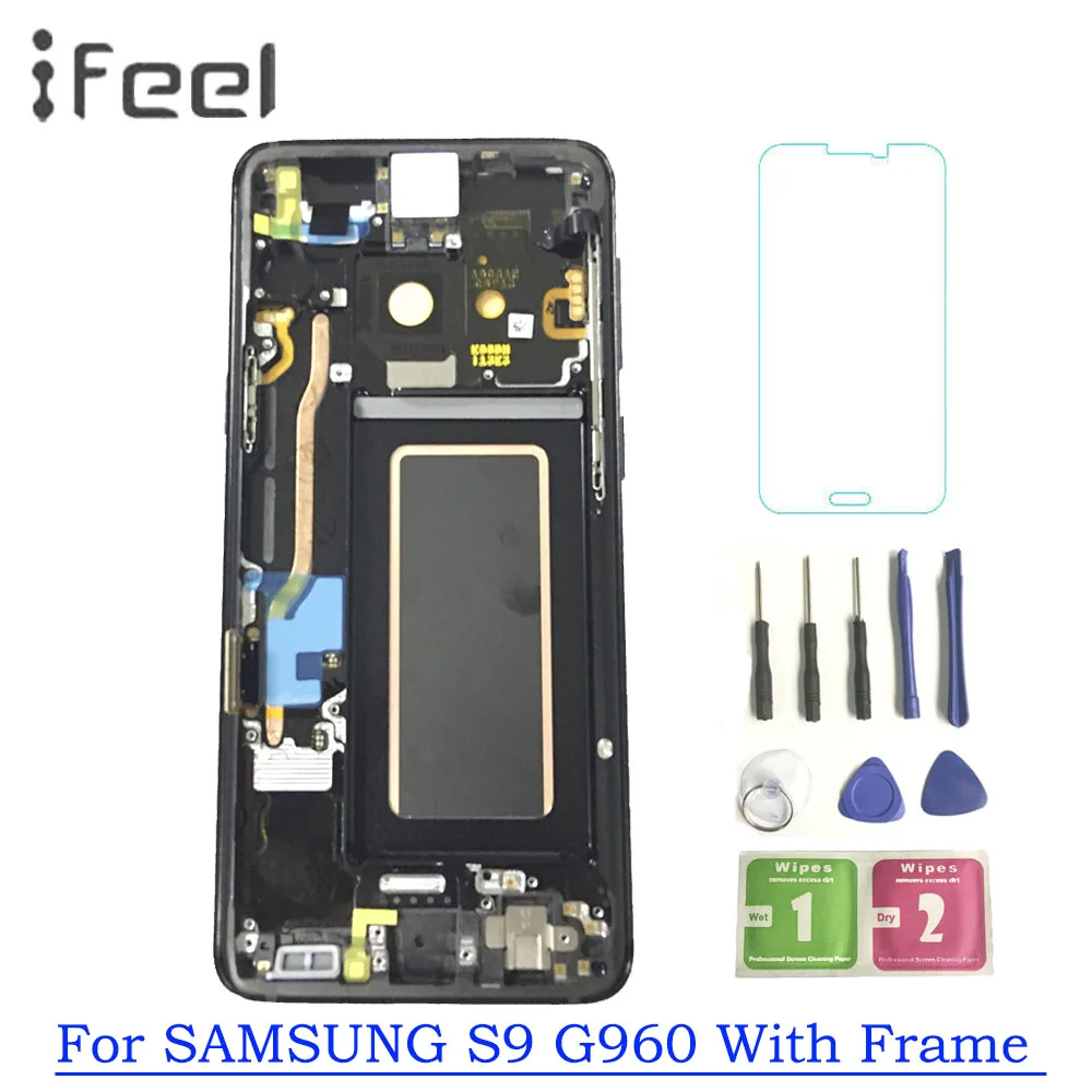 

Super AMOLED S9 LCDS with Frame For SAMSUNG Galaxy S9 G960 LCD Display + Touch Screen Digitizer Free Shipping