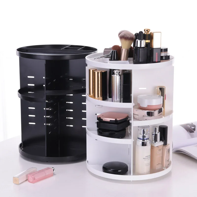 

Makeup Organizer 360 Rotating Adjustable Storage Box Large Capacity Rack for Cosmetics Brushes OR88