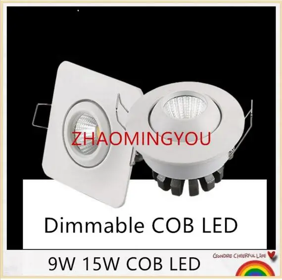 

YOU 10PCS NEW mini COB led Downlight 9W 15W Led ceiling lamp AC85-265V Round Recessed LED Ceiling light Spot Light Lamp