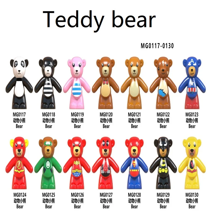 

14-types dolls Building Blocks Teddy bear series Enlightenment Compatible with legoings Duplo toys for children