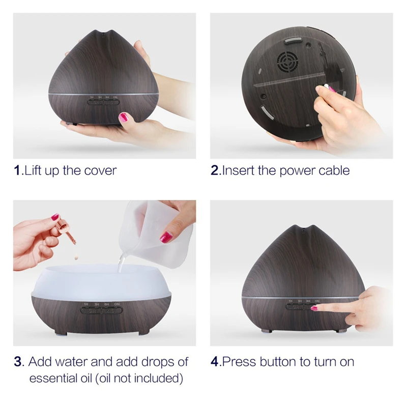 Beste Diffuserlove 500MLAir Luchtbevochtiger Afstandsbediening Essentiële Olie Diffuser Humidificador Mist Maker LED Aroma Diffusor Aromatherapie