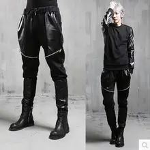 M-3XL Новинка года Для мужчин одежда мода певица личности ds dj штаны Haroun Брюки Большие размеры мужской сценические костюмы для выступлений