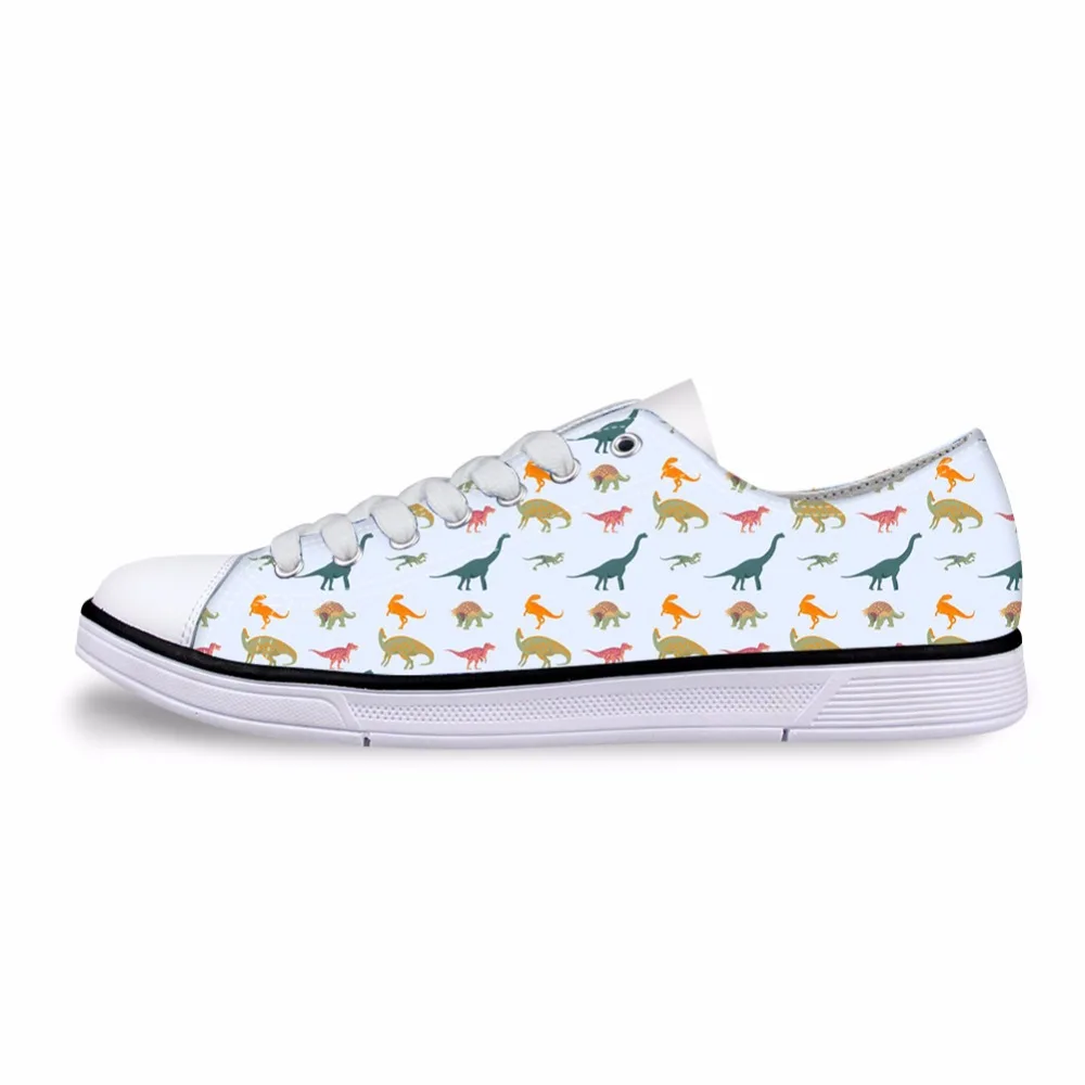 

Women Low Top Canvas Shoes Ladies Cartoon Dinosaur Printing Shoes for Teenagers Cute Sneakers Summer Flats