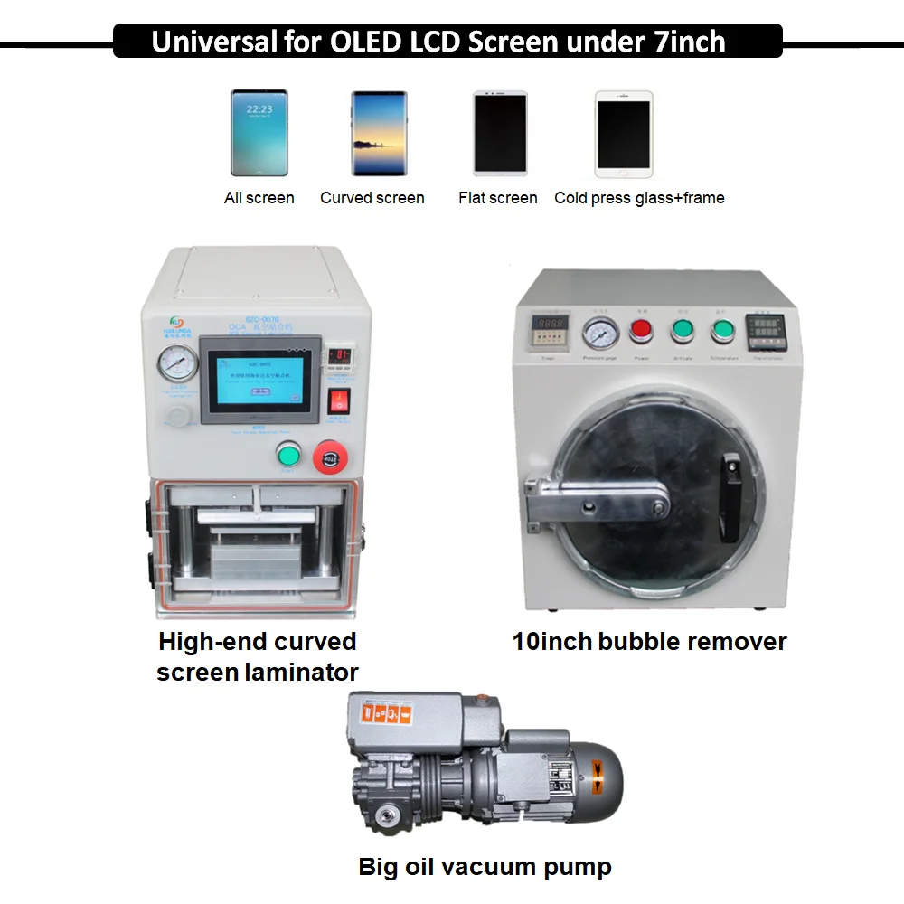 

Newest For Samsung S8 S9 Curved Screen OCA Vacuum Laminating Machine Autoclave Bubble Remover OLED Screen Refurbish Equipment