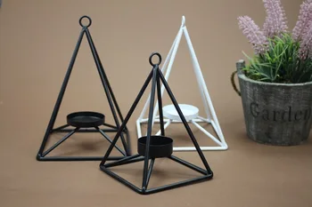 

2pcs/set Black Candle Holder Hanging Diamonds Tea Light Candle Holder Candlestick for Dinner Wedding Home Decor MK 028