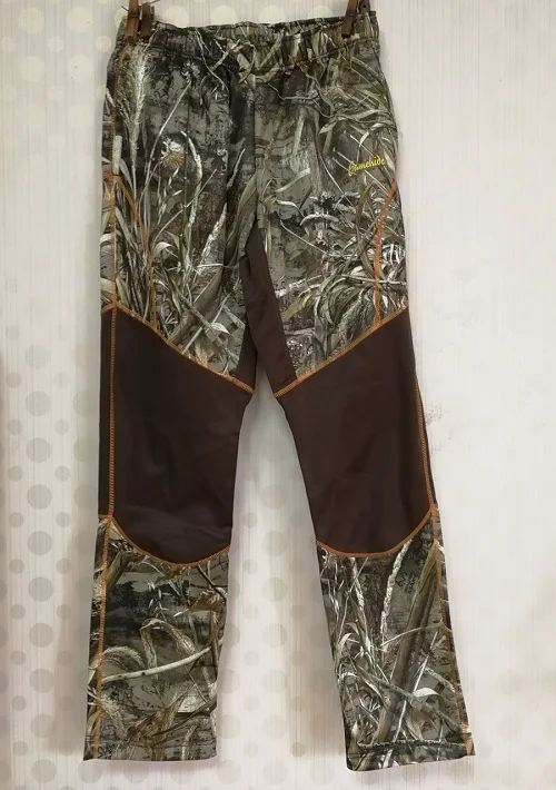 Мужские штаны для охоты, флисовые дышащие бионические камуфляжные штаны, мужские длинные брюки для походов, рыбалки, охоты в джунглях - Цвет: Color 3