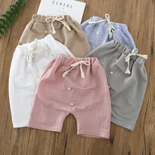 Новые летние хлопковые цветные детские шорты с эластичной резинкой на талии одежда для малышей Детские платья