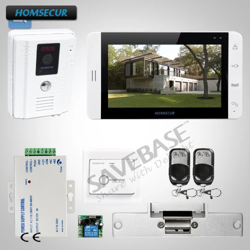 

HOMSECUR 7" Wired Video&Audio Smart Doorbell Electric Strike Lock Set Included