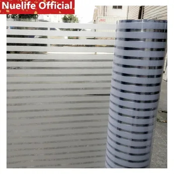 

45x200cm Stripe semitransparent pattern electrostatic glue-free glass film office bathroom window balcony doors and Windows film
