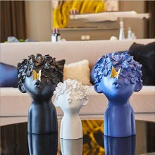 Статуя для дома, аксессуары для украшения, 30x17x17 см, современная абстрактная скульптура в скандинавском стиле, декор для комнаты, статуи из смолы для головы мальчика