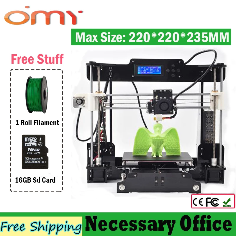 DMY 3D Printer A8 Auto leveling Reprap prusa i3 3D Printer Kit DIY 3dprinting With 1Rolls