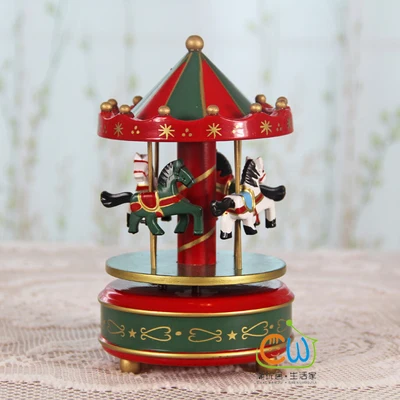 Merry-go-round деревянная музыкальная карусель коробка ручная коленчатая музыкальная шкатулка небо город Качалка лошадь ребенок подарок любимым на день рождения FG38 - Цвет: 16