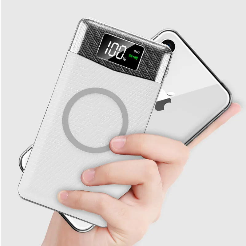 Wireless Power Bank Dual USB Power Bank 20000mAh Wireless Charger Powerbank Bateria External Portable with LED Light For OPPO Wireless Power Bank Dual USB Power Bank 20000mAh Wireless Charger Powerbank Bateria External Portable with LED Light For OPPO