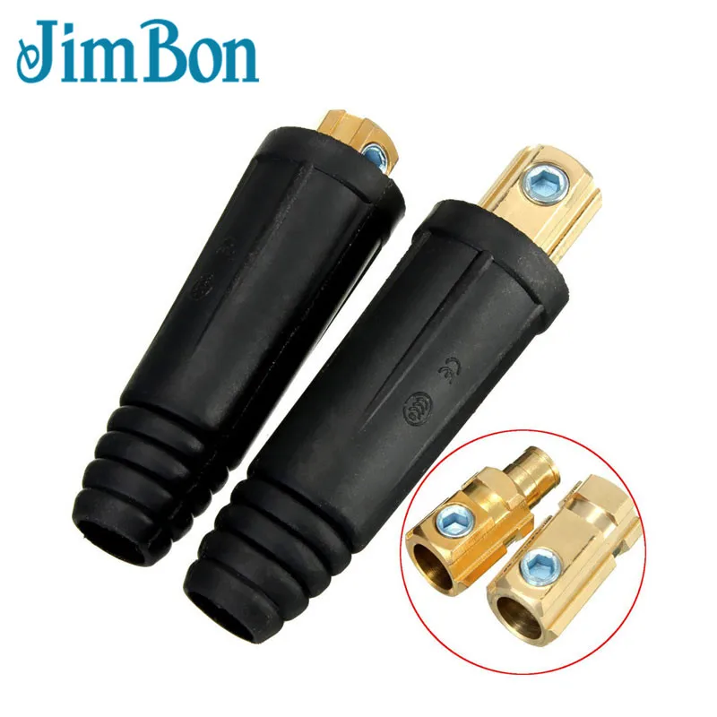 

JimBon 2pcs 10-25mm European Electric Welding Machine Rapid Connectors Fitting Cable Connector-Plug 200Amp DKJ10-25