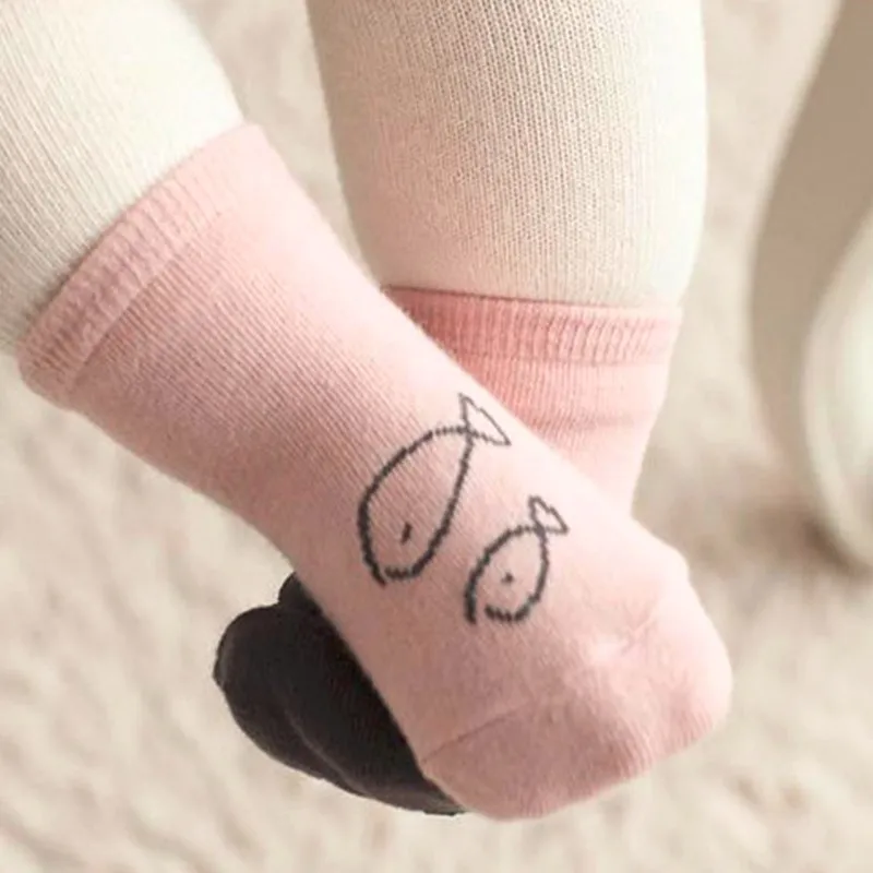 Хлопковые носки для малышей нескользящие носки для новорожденных милые носки унисекс для мальчиков и девочек с рисунками животных calcetines