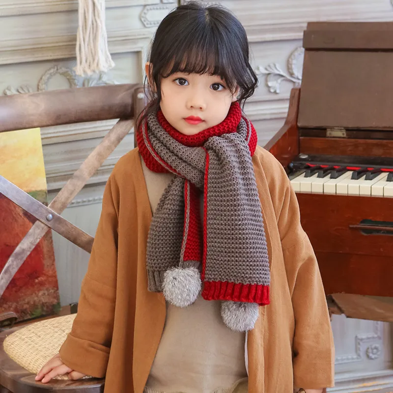 New Autumn Winter Children Scarf Boys Girls Wool Knitted Scarf Warm