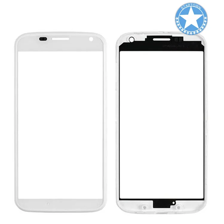 

White Upper Front Outer Screen Lens Glass with Frame Replacement for Motorola Moto X XT1060 XT1058