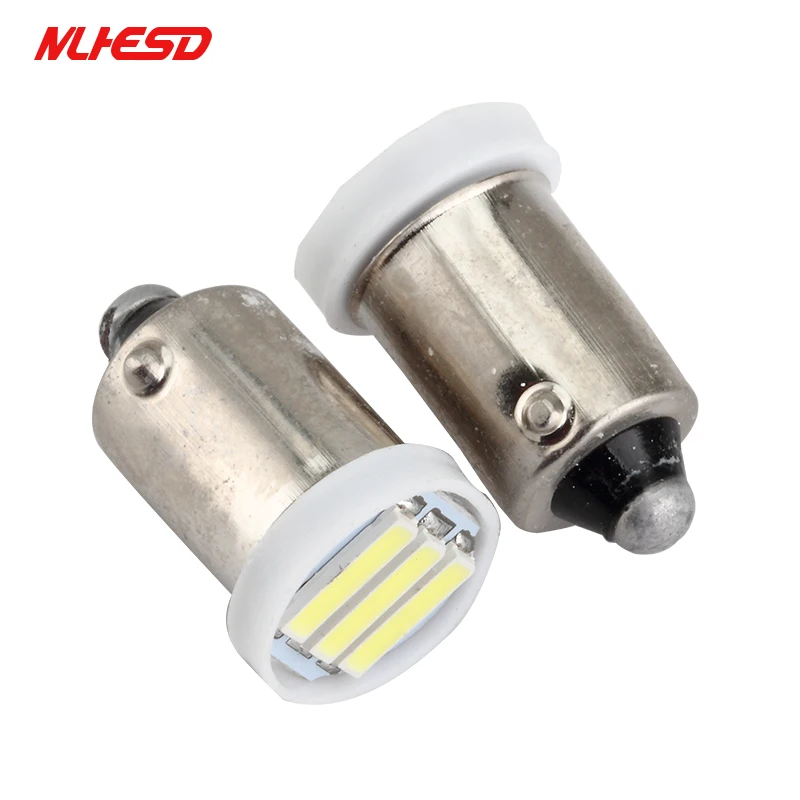 100 шт. BA9S светодиодный 3 SMD 7020 3SMD 7014 T4W 1895 холодный белый Клин лампочки Купол Чтение