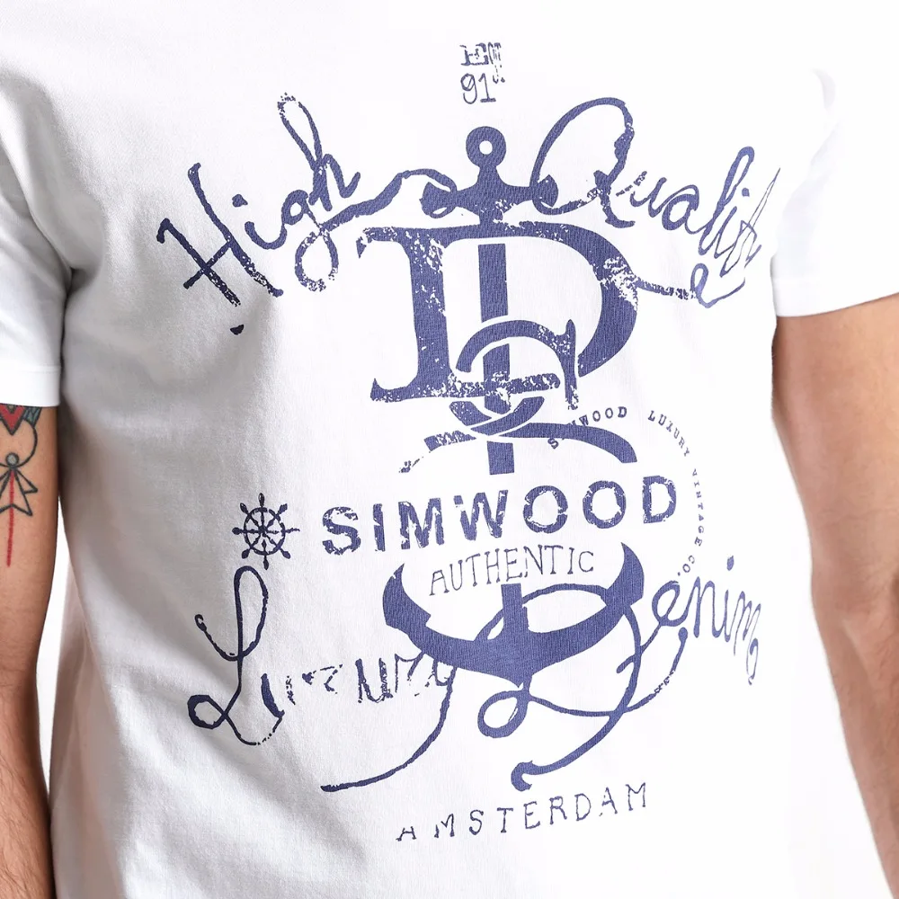 SIMWOOD 2019 Summer Casual T-Shirt Men 100% Pure Cotton Letter Print Slim Fit Tops Tees Brand Clothing High Quality 180010 SIMWOOD 2019 Summer Casual T-Shirt Men 100% Pure Cotton Letter Print Slim Fit Tops Tees Brand Clothing High Quality 180010