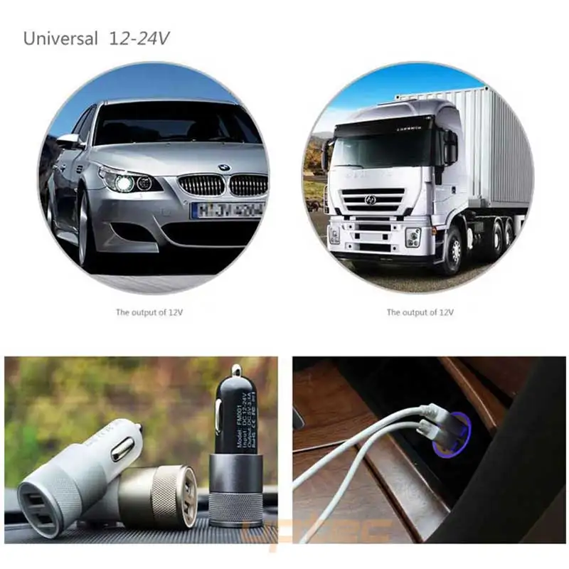 2 порта Mini Dual USB Автомобильное зарядное устройство для phonemax быстрой зарядки 5 В 2A 1A