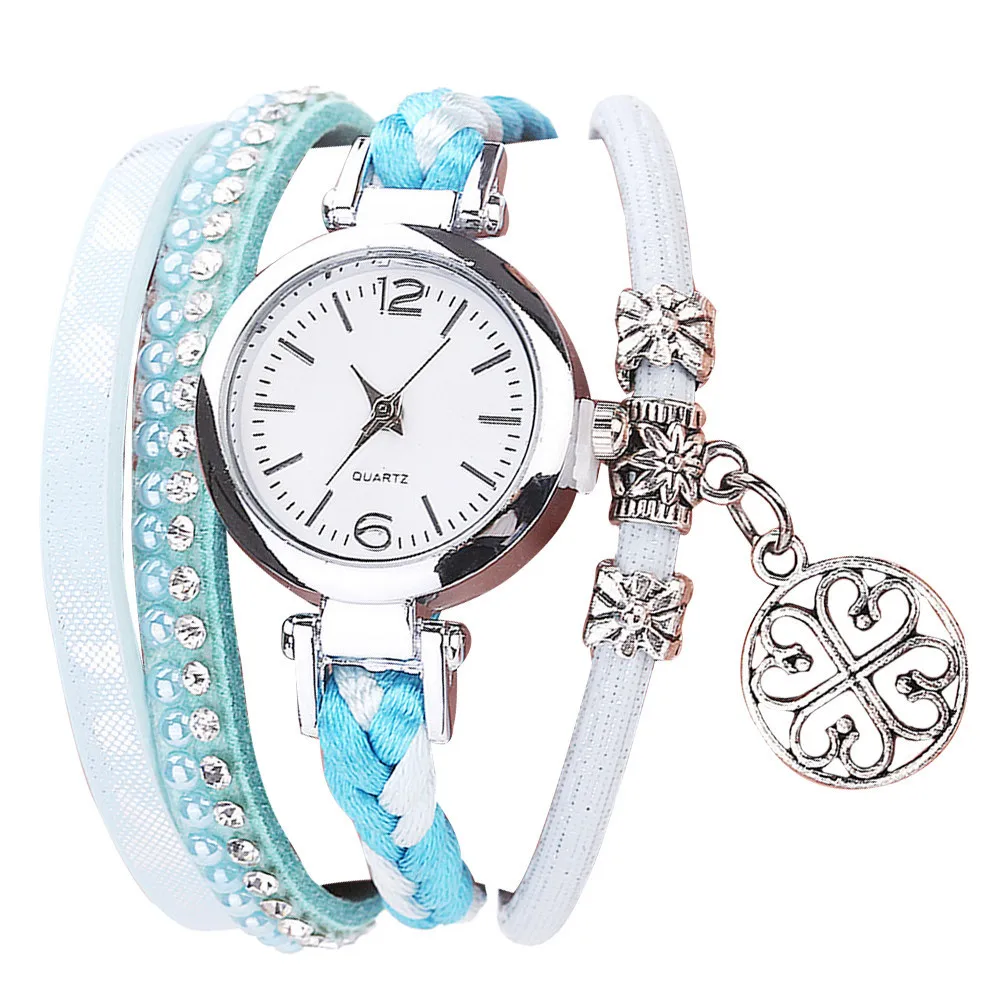 Для женщин часы Мода часы с браслетом женщина Relogio кожаный ремешок горный хрусталь аналоговые кварцевые часы женские часы Montre Femme