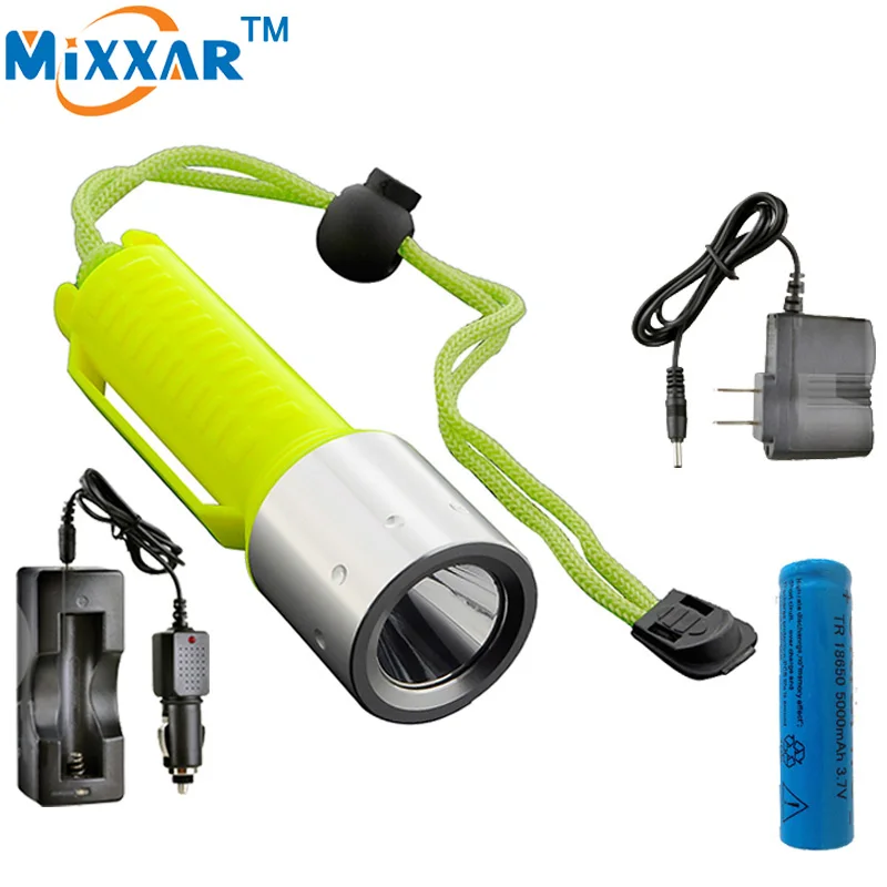 

Czk30 LED Diving flashlight Underwater light Q5 Waterproof dive Flashlight Lamp Torch lantern hunting Use 1x18650 battery