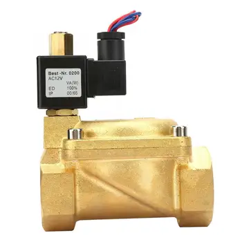 

Water Solenoid Valve G1-1/2" Normally Open Brass Electric Solenoid Valve for Water Air 0-1.6Mpa 232PSI