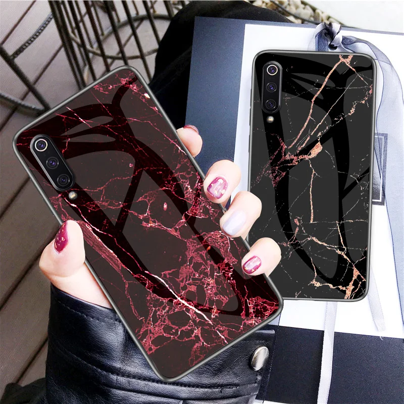 

Luxury Glass Marble Pattern Case for Xiaomi 9 9SE 8 8SE 8Lite Tempered Glass Phone Case for Xiaomi Redmi Note 7 6 5 Case