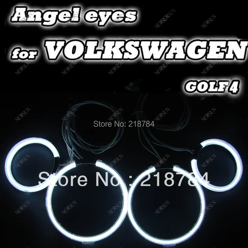 

Free shipping, 8000k ultra bright ccfl angel eyes ring kits for VW GOLF4/auto headlight ccfl halo rings (4rings +2inverters)