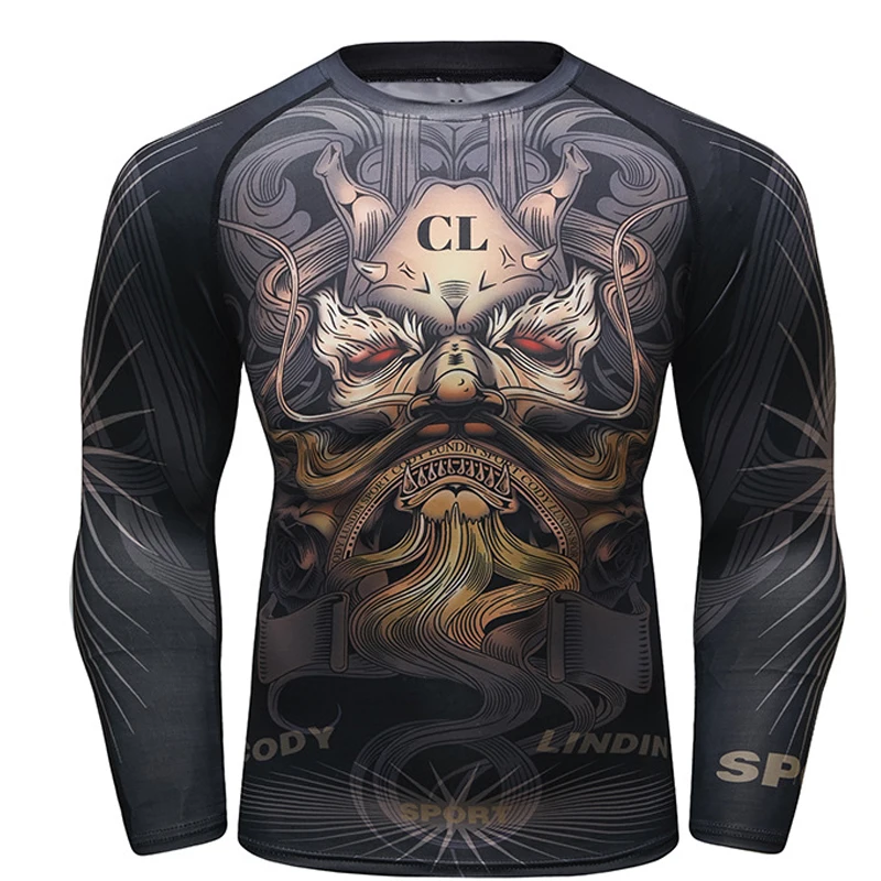 Футболка Rashguard Mma Muay Thai мужская спортивная футболка с длинным рукавом и принтом