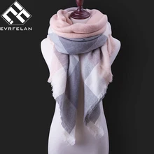 Fashion Winter Scarf For Women Scarf Cashmere Warm Plaid Pashmina Scarf Luxury Brand Blanket Wraps Female Scarves And Shawls