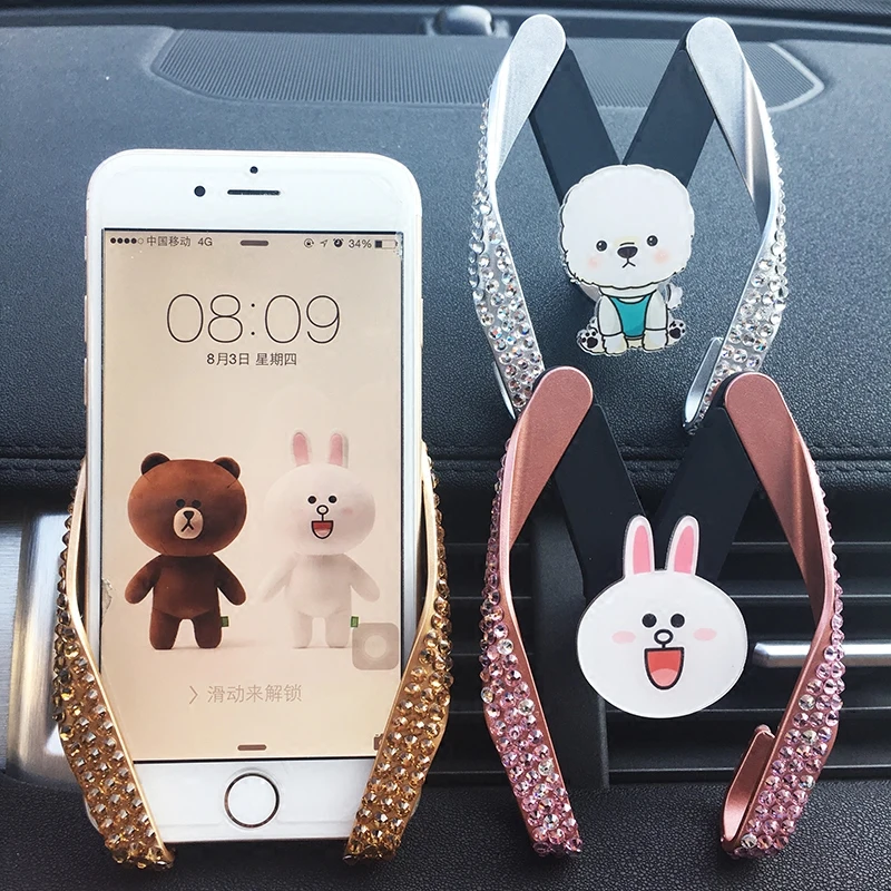 Popsocket Diamond Creative Car Phone Holder Cartoon Cute Design Air