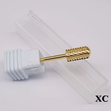 Супер хорошо! Карбида Золотой Покрытие Ногтей Бурильные долото Ротари Burr для электрических Маникюр машины педикюр Напильники маникюрный салон Инструменты