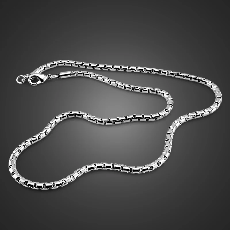 Simple Men's 925 Sterling Silver Necklace Box Necklace 5mm51cm Size