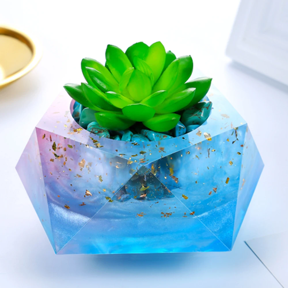 

Romantic Hexagonal Succulent Plants Pot Silicone Mould DIY Handmade Craft Clay Pot Mold Children DIY Toy